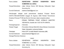 Sengketa Informasi DPP JMI dan Pemkab OKU, PTUN Keluarkan Surat Peringatan