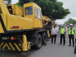 Satlantas Polres Lampung Utara Tertibkan Kendaraan Sumbu Tiga Arus Balik Lebaran 