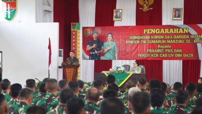 Danrem 043/Gatam : Jaga Kesehatan, Hindari Pelanggaran Saat Kunjungi di Kodim 0429/Lamtim