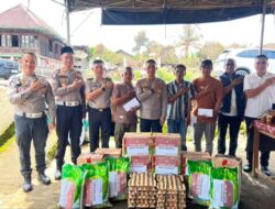 Ringankan Kebutuhan Korban, Kapolres OKUS Salurkan Bantuan untuk Korban Kebakaran di Gedung Wani