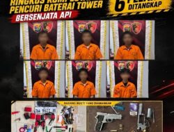 Komplotan Pencuri Baterai Tower Bersenjata Api, Diringkus Tim URC Polres Tulang Bawang 
