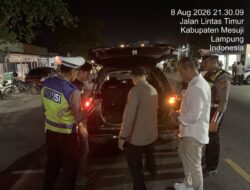 AMANKAN WILAYAH, SIAGA KOMPI II POLRES MESUJI LAKSANAKAN RAZIA KENDARAAN DI JALAN LINTAS TIMUR SIMPANG PEMATANG
