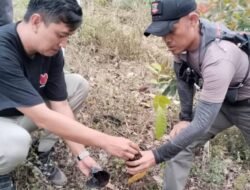 Polres OKU Selatan Bersama DLH dan Atlas Gelar Pendakian Gunung Seminung, Tanam Pohon di Danau Ranau