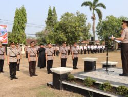 Polres Way Kanan Menggelar Upacara Sertijab, Rotasi Enam Perwira